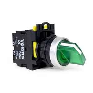 Yokins 22mm 220VAC 2NO Green 3 Position Illuminated Maintained Selector Switch, EB2M-A-20XD