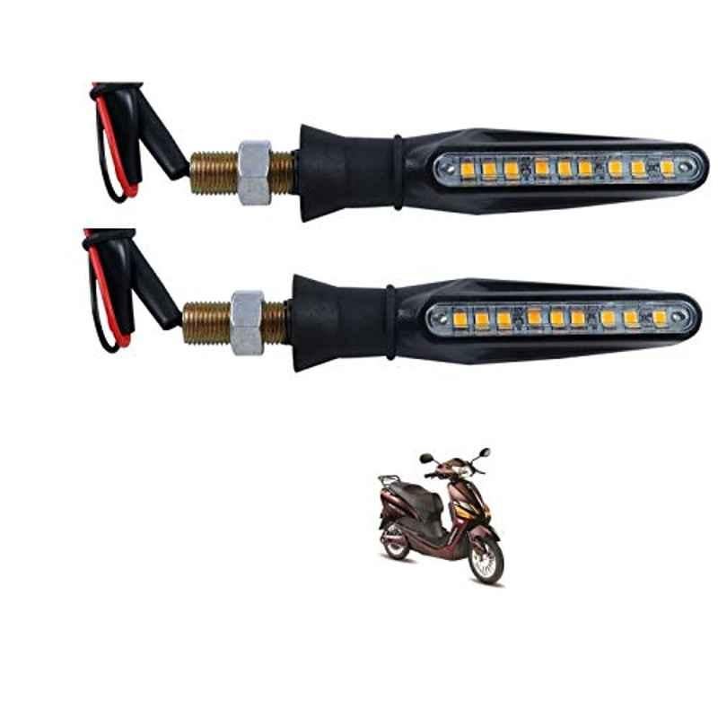 Kozdiko 4 Pcs Plastic Front & Rear Side Sleek Yellow Bike Indicator Set for Hero Electric Optima Pulse