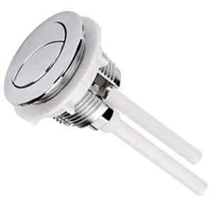 Elegant Casa 35-38mm Plastic Silver Dual Push Round Toilet Flush Tank Button