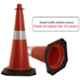Ladwa 750mm Red & Black PVC Traffic Safety Cones with Reflective Strips Collar (Pack of 10)