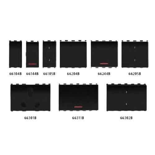 Anchor Roma 20A 2 Module 2 Way Black Switch, 66205B, (Pack of 10)