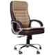 MRC Maze Brown & Cream Leather & Suede High Back Revolving Office Chair