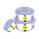 Sempl 3 Pcs Stainless Steel Lock Container Set with See Through Lid