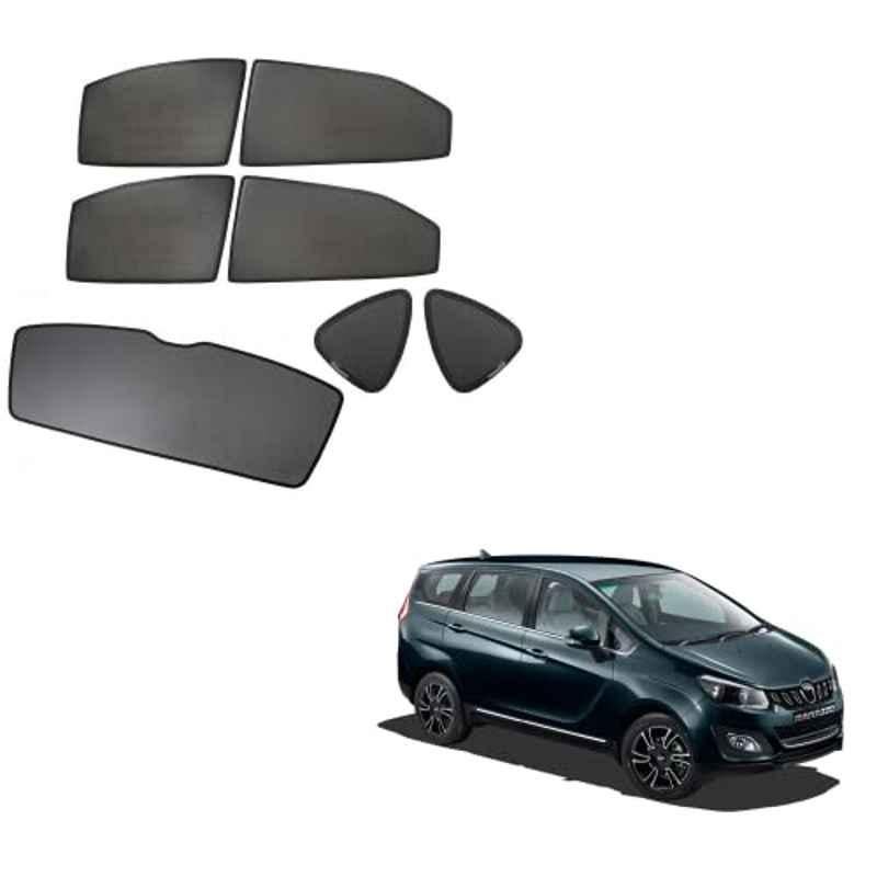 Kozdiko 7 Pcs Mesh Black Fixed Window & Rear Sun Shades Set for Mahindra Marazzo