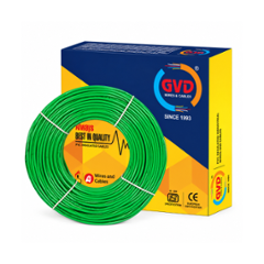 GVD 2.5 Sqmm Green PVC Insulated Single Core Flame Retardant Copper Clad Steel Industrial Wire, Length: 90 m