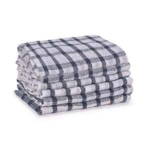 Rise N Shine 45x38cm 150GSM Cotton Black Check Cleaning Cloth Duster (Pack of 6)