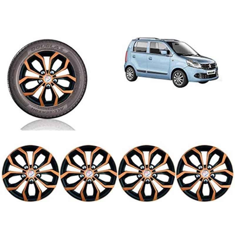 Auto Pearl 4 Pcs 13 inch ABS Copper & Black Car Wheel Cover Set for Maruti Suzuki WagonR 2010