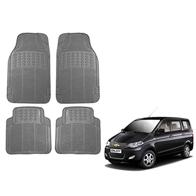 Kozdiko 4 Pcs Grey Rubber Car Mat Set for Chevrolet Enjoy