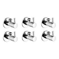 Fastgear Turbo Brass Silver Chrome Finish Angle Valve, FG1077 (Pack of 6)