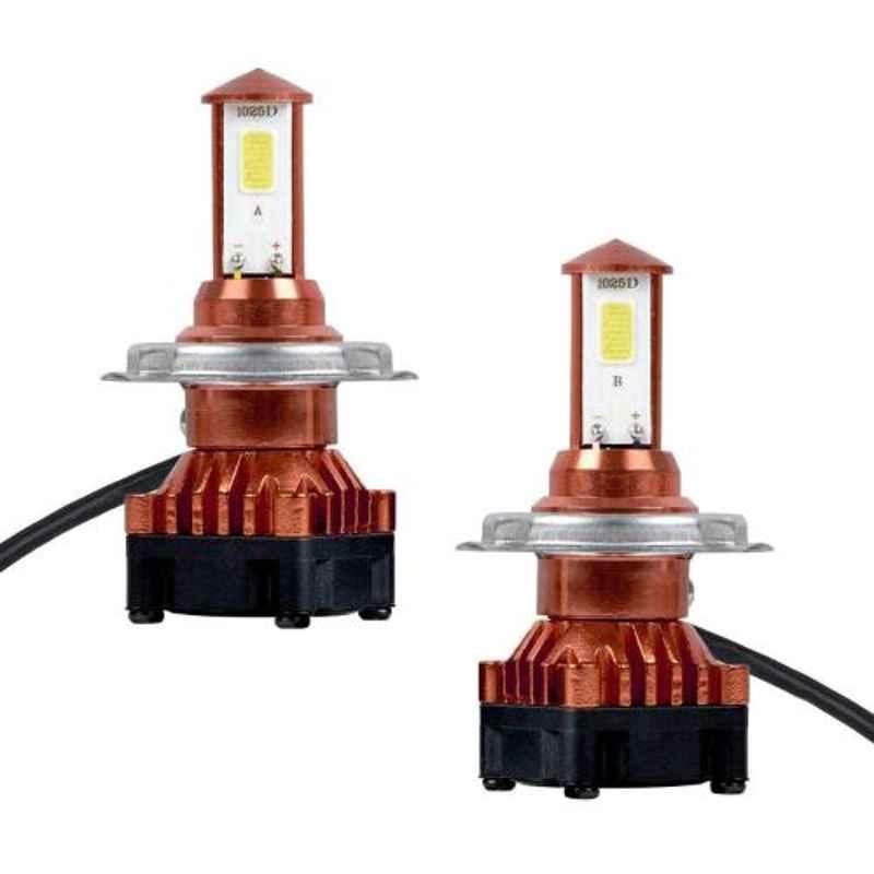 AllExtreme EXH4L2P2 2 Pcs 80W Car LED H4 Headlight Bulb Set for Front Fog Headlamp