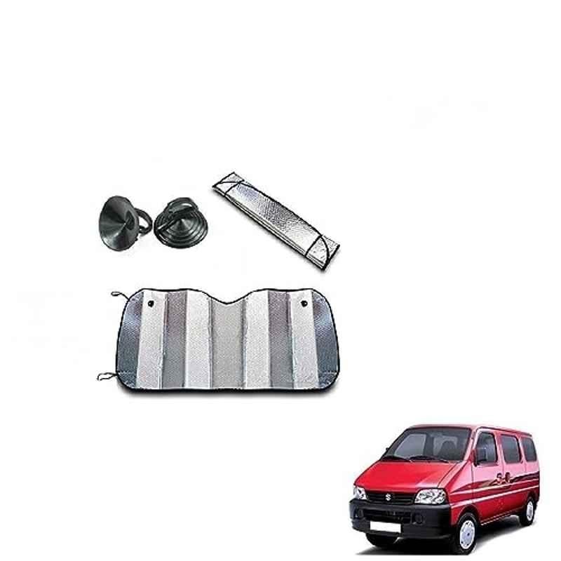 Kozdiko Aluminium Foil UV Protection Silver Windshield Sun Shade for Maruti Suzuki Eeco