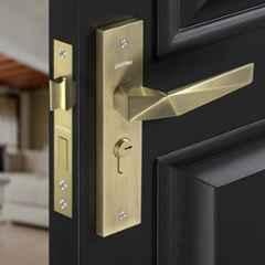 Plantex Heavy-Duty Door Lock Handle Set/ 6-Lever Lock Mechanism with 3 Years of Warranty/Mortise Lock with 3 Keys, Brass Lock Body & Cylinder 8129-Antique Brass