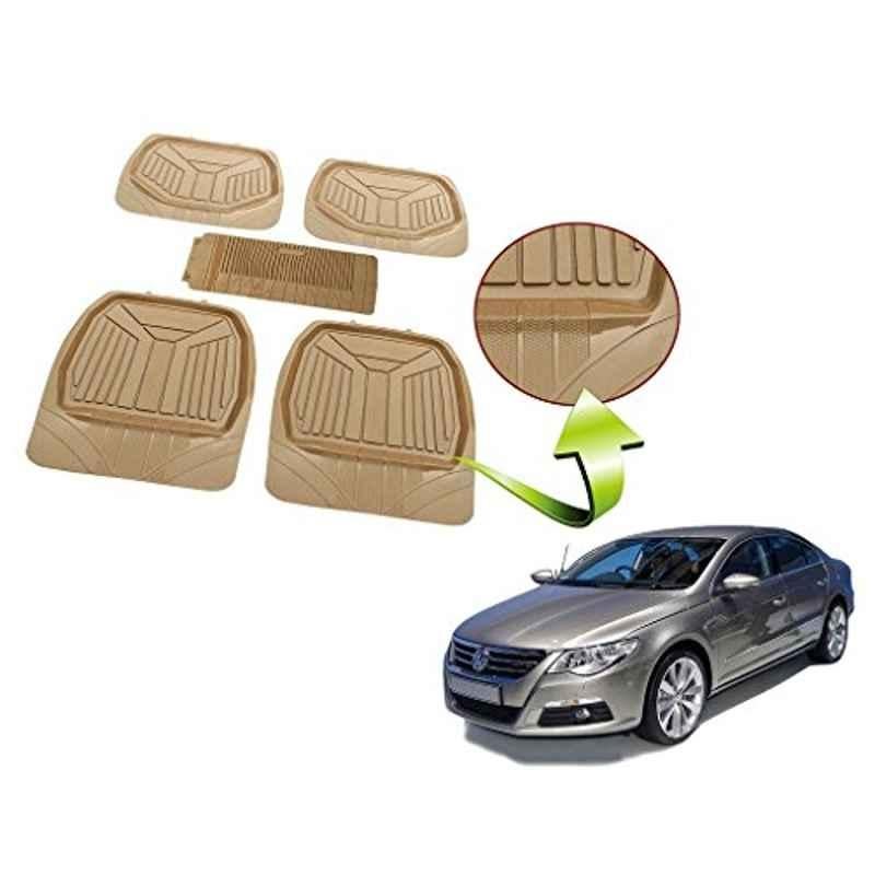 Kozdiko 5 Pcs Rubber Beige 3G Rubber Mat Set for Volkswagen Passat