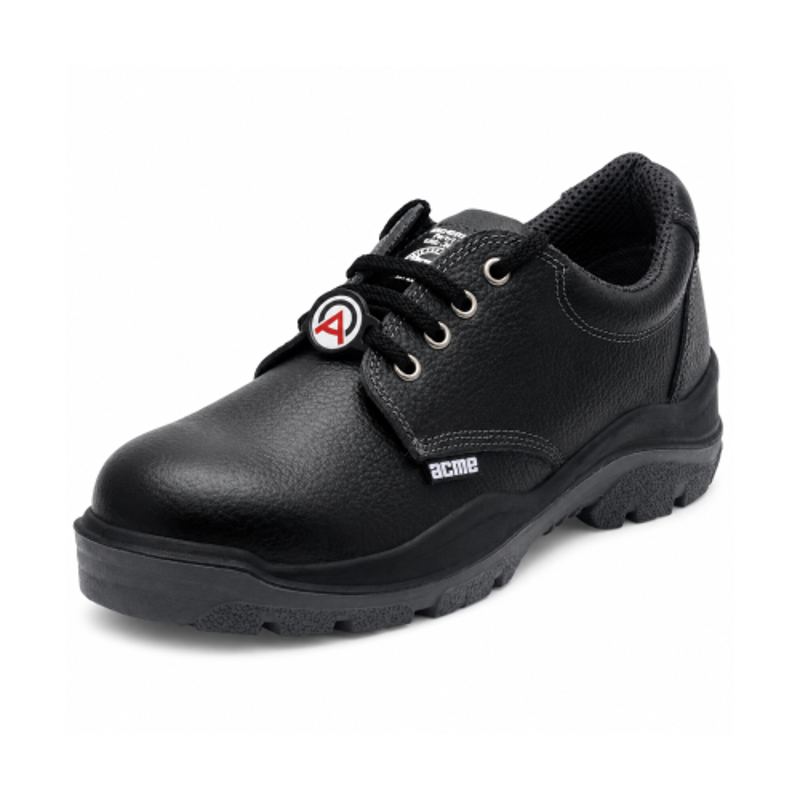 Acme Lithium Ssteele Leather Low Ankle Steel Toe Black Safety Shoes, Size: 5.5