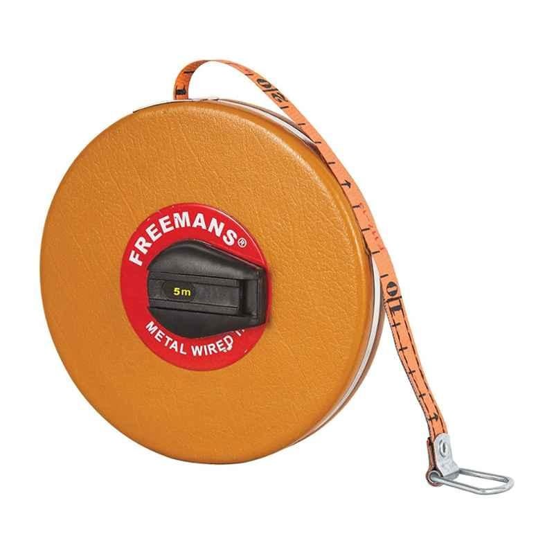 Freemans Metal Wired Leatherette 16mm Measuring Tape, Length: 5 m, MWO5