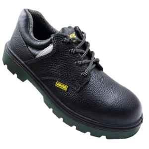 JAMA Leather Rubber Steel Toe Black Safety Shoes, 82545-JS161DD-11, Size: 11