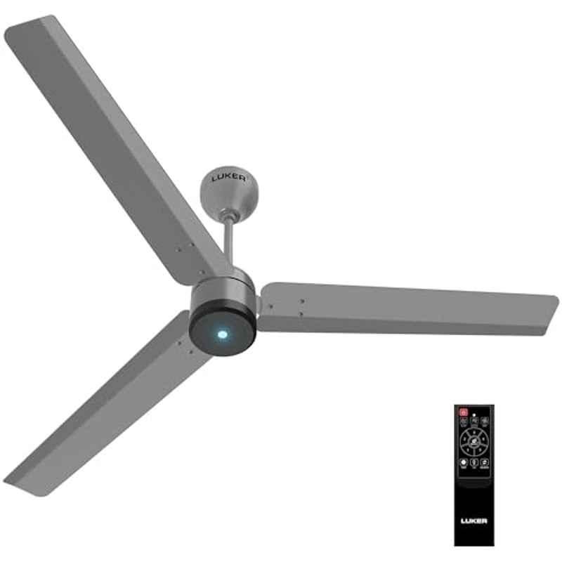 Luker Jvluker USA Aero Zen 32W 380rpm Warm Grey 5 Star 3 Blade BLDC Ceiling Fan with IR Remote & 3 Years Warranty, Sweep: 1200 mm