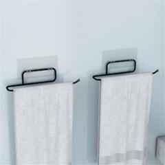 Plantex Self Adhesive Napkin Holder for wash Basin Hand Towel Holder/Towel Hanger for Bathroom Accessories (Pack of 2) Black
