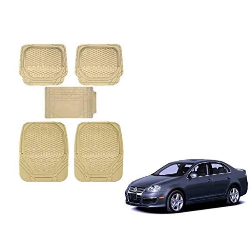Kozdiko 5 Pcs 8855TW Beige Car Foot Mat Set for Volkswagen Jetta, koz_39452