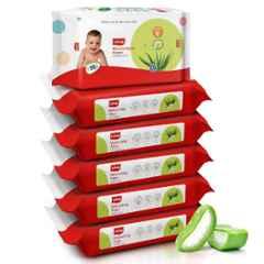 LuvLap 72 Pcs Moisturising Wet Wipes with Aloe Vera, Vitamin E & Chamomile Extract, (Pack of 6)
