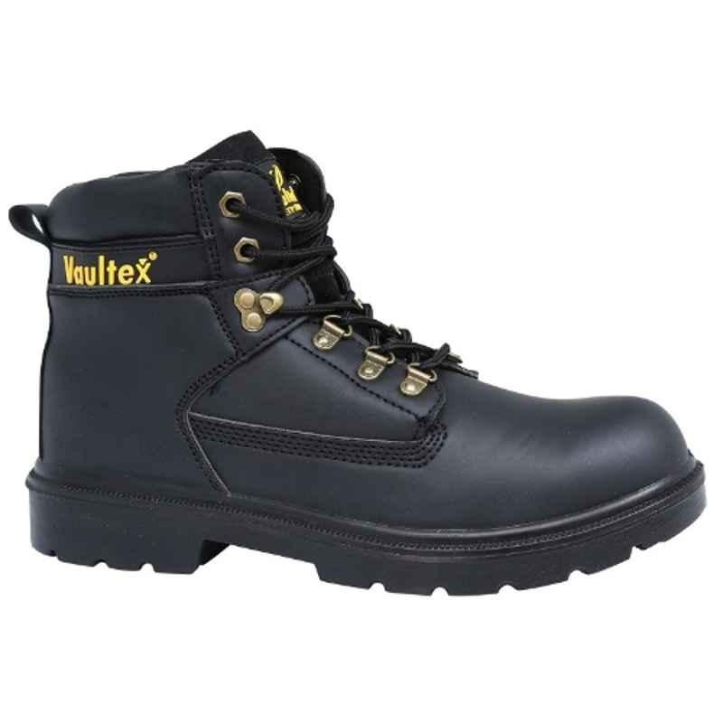 Vaultex 13K Leather Black Safety Shoes, Size: 43