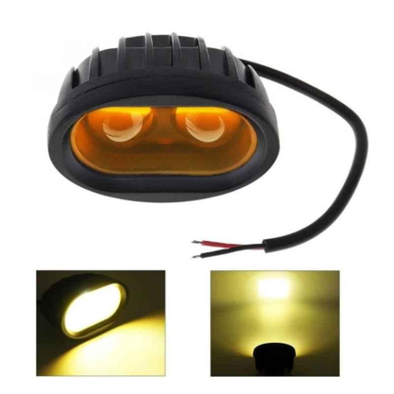 AllExtreme EX2OFY1 2 LED 20W Yellow Oval Projector LED Spot Fog Light