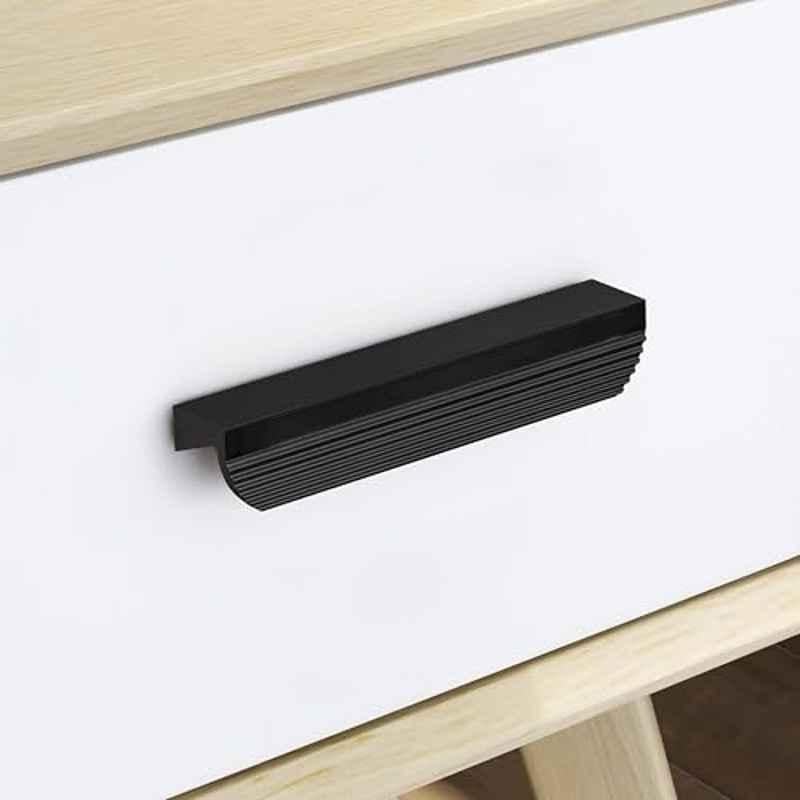 Plantex 96mm Aluminium Black Powder Coated Pull Cabinet Handle for Home & Office, APS-DTC-5200-BLK-96MM