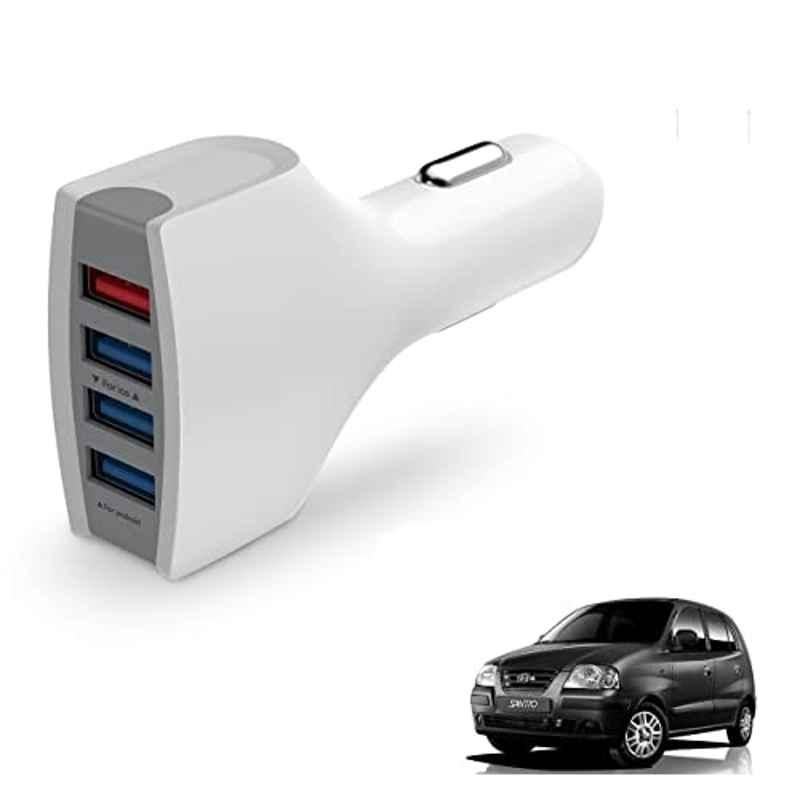 Kozdiko 36W 4.1 White USB Car Fast Charger with 4 Ports for Hyundai Santro Xing