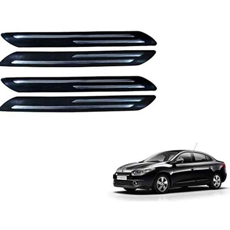 Kozdiko 4 Pcs Double Chrome Bumper Protector Black Set for Renault Fluence