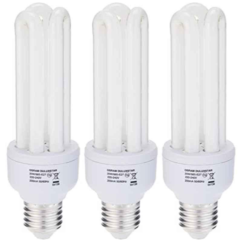 Osram 20W T4 Daylight CFL Bulb, OEST4-20W-D-S-3PC (Pack of 3)