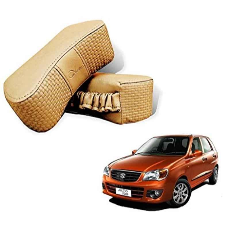 Kozdiko 2 Pcs Memory Foam Beige Neck Rest Cushion Pillow Set for Maruti Suzuki Alto K10