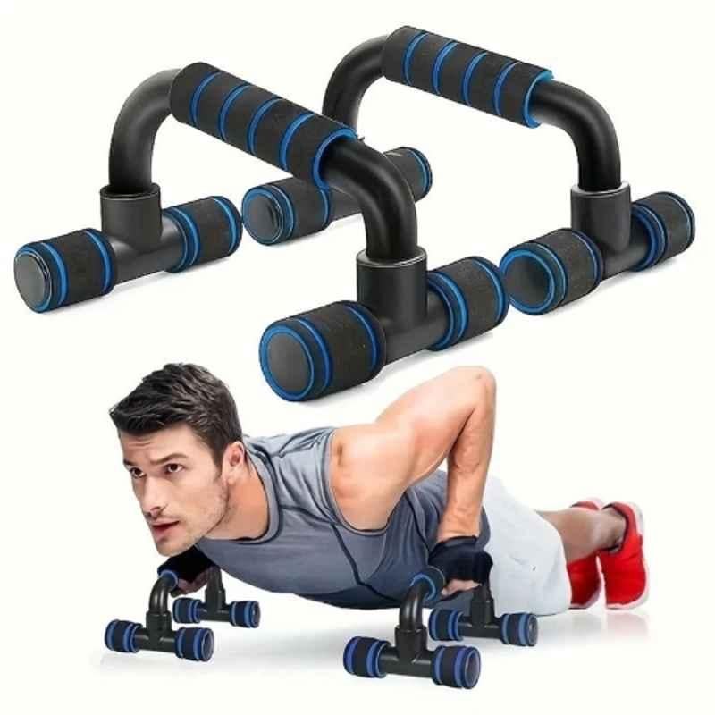 Shopeleven 2 Pcs 120kg PVC Black Push Up Stands Set for Men & Women