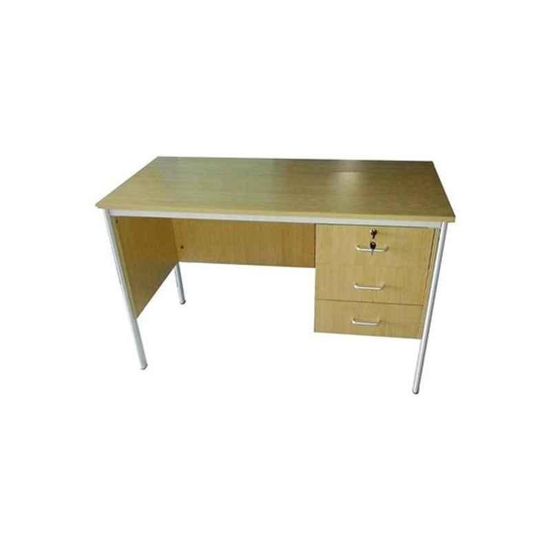 Galaxy 120x60x80cm Wood Brown Office Table with Side Drawer, 77.38222247.18