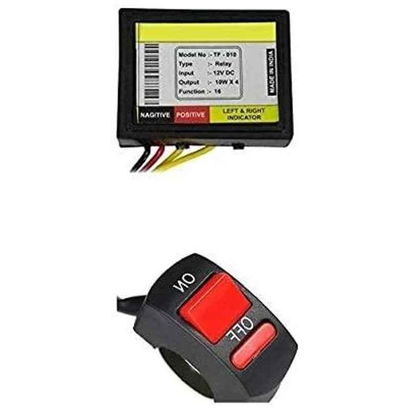 Meenu Arts Universal Bike Hazardious Flasher with On-Off Switch for All LED/Bulb Indicators R-30