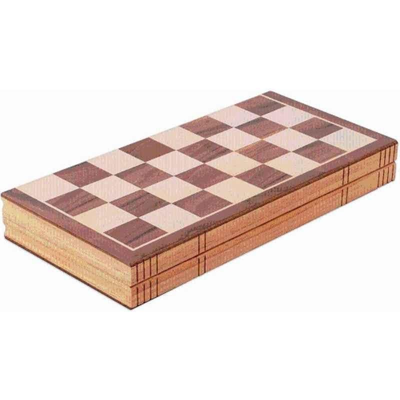 Matrica 13x13 inch Wooden Brown Magnetic Folding Chess Board with 3cm Chess Pieces