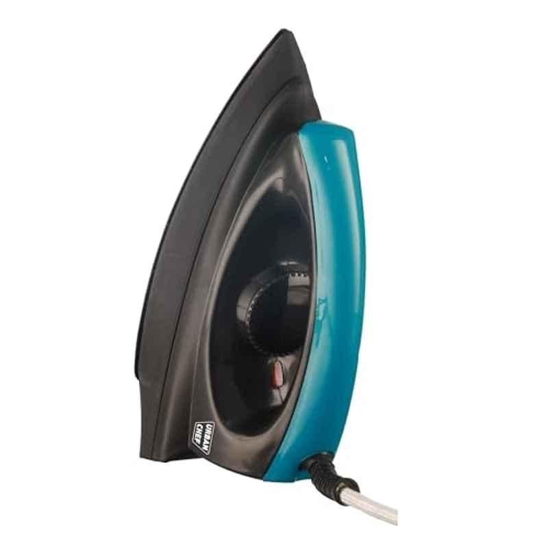 Urban Chef Ease Pro 1000W Blue & Black Dry Iron with Non-Stick Coated Heavy Sole Plate, UC-DI-224