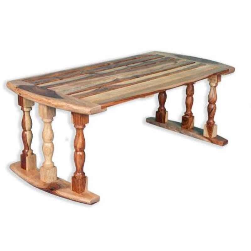 Angel Furniture Rosewood Natural Finish Beige & Brown Rectangular Center Table, AF-134N