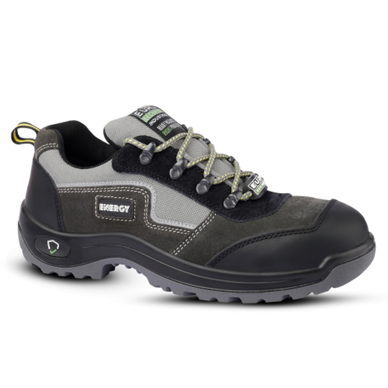Euro Security Energy Suede Leather Steel Toe Grey Safety Shoes with Double Density PU Sole, Size: 11