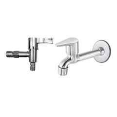 Fastgear Fusion Stainless Steel Silver Chrome Finish Long Body Tap, FG2339 (Pack of 2)