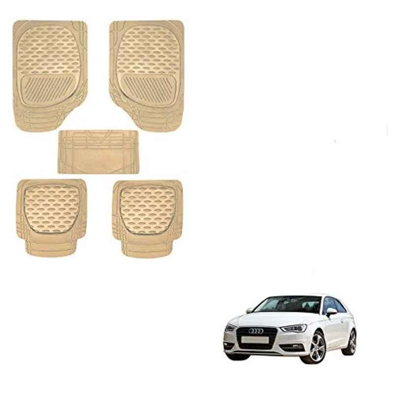 Kozdiko 6255 5 Pcs Rubber & PVC Beige Car Foot Mat Set for Audi A3