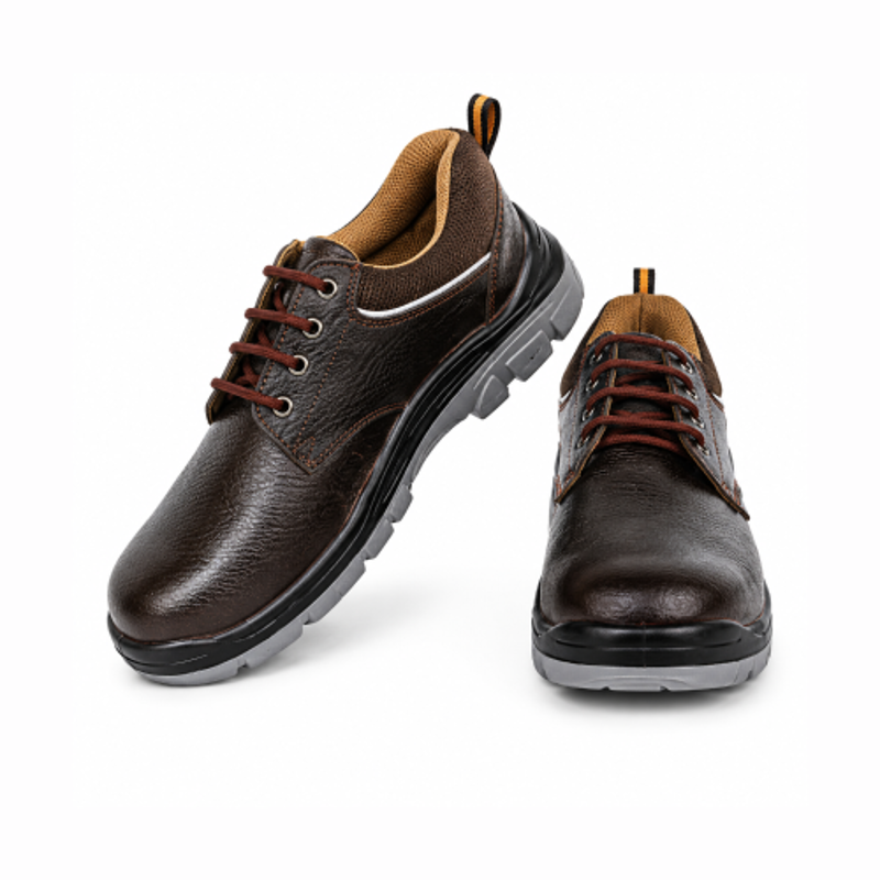 TZARO Full Grain Genuine Leather Steel Toe Brown Safety Shoes for Men, TZSAF2DB284BRUK10, Size: 10