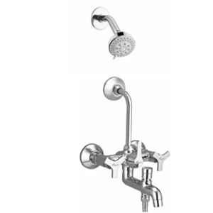 Mayur Ocich Trio Brass 3 In 1 Heavy Duty Wall Mounted Wall Mixer Set with Multi-Flow Shower