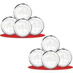 Classic Essentials CE-08 8 Pcs 0.5mm Stainless Steel Permanent Laser Design Dinner Plate Set (Pack of 3)