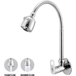 Gold Bell Rio Stainless Steel Silver Chrome Finish Wall Mounted Kitchen Sink Tap with Flexible Spout