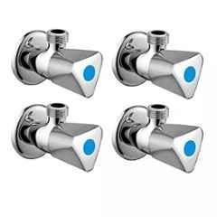 Fastgear Triangle Stainless Steel Silver Chrome Finish Angle Valve, FG1784 (Pack of 4)