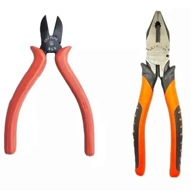 Sky Blue 2 Pcs 7.8 inch Lineman Plier Combo, SBE_PLIER_COMBO_MOD_00744