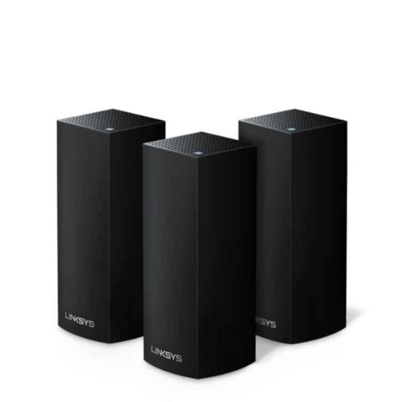 Linksys Velop 3Pcs AC2200 867+867+400Mbps Black Tri-band Whole Home Wi-Fi Mesh Node Set, WHW0303B-ME