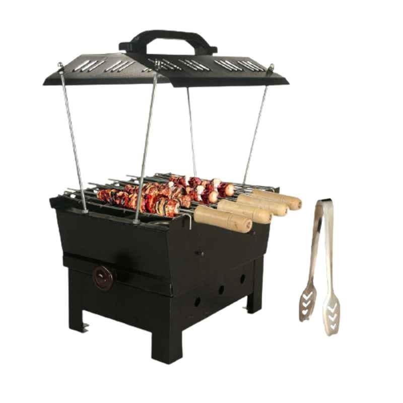 Wellberg 900W Medium Black Iron 2-in-1 Electric & Charcoal Barbeque Grill, WB-783291