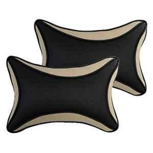 AllExtreme Exnp002 2 Pcs PU Leather Car Neck Rest Pillows Headrest Cushions Set For All Cars Travel Seat