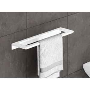 Plantex 20 inch Acrylic Towel Hanger for Bathroom/Towel Rod for Kitchen/Napkin Holder/Stand/Towel Bar for Bathroom (VIW-126, White)